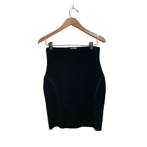 Angelo Marani Bodycon Bandage Skirt IT Sz 42 US Sz 6 Seamed Stretch Blend Black - Picture 1 of 6